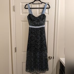 ALLEN SCHWARTZ Eden Bustier Dress in Blue Size 4